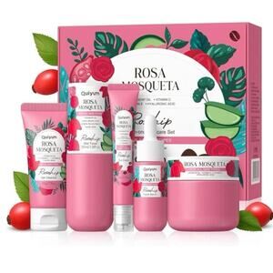 Quiyum Rosa Mosqueta 5pc Skincare Set Rosehip + Vitamin E Kit NEW/NIB